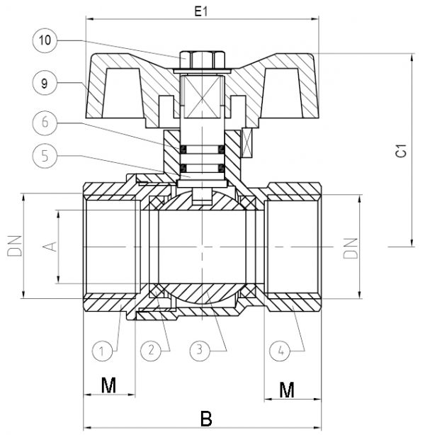 VÁLVULA ESFERA FÊMEA X FÊMEA - INDUSTRIAL