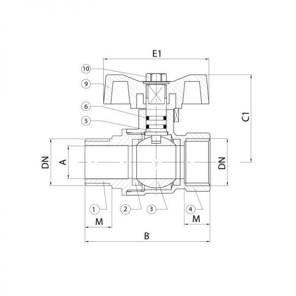VÁLVULA ESFERA MACHO X FÊMEA – INDUSTRIAL