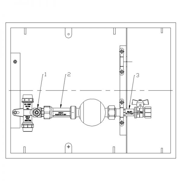 CONJUNTO UNIVERSAL DE VÁLVULAS ESFERA - DISPOSITIVO PARA UNIDADE DE MEDIÇÃO DE ÁGUA - U.M.A. - NTS302